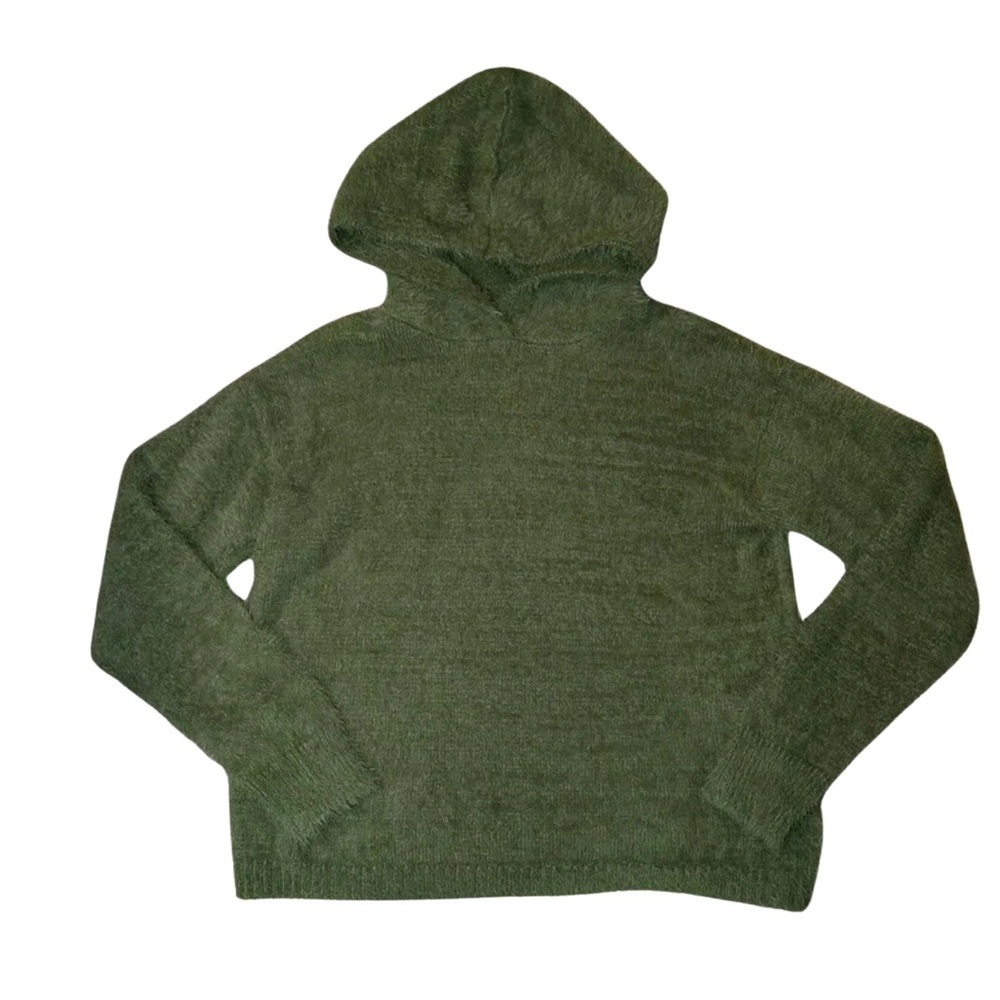 Philosophy CozyCore DarkAcademia Sweater GreenFuzzy Hoodie Pullover SoftKnit SzS